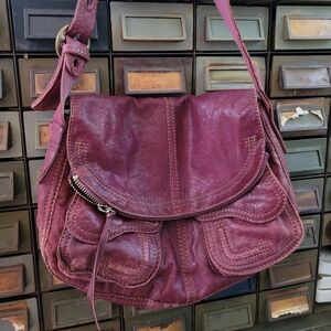 Purple Lucky Brand Leather Shoulder Bag